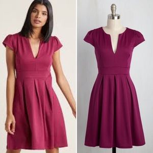 2/$20 NWOT Modcloth “Meet Me at the Punch Bowl” A-Line Dress in Magenta/“Berry”